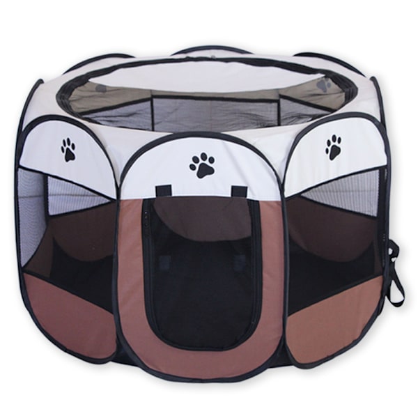 Bärbar hopfällbar katt- och hundtält, utomhusresehus, lättanvänt bur, stort katt- och hundstaket white 73x73x43