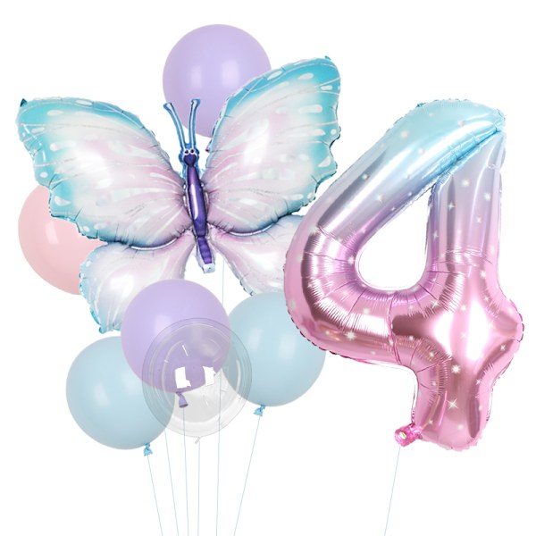 Stjärnhimmel Helium Ballong 40 tum Fjärilsdesign 20230905A01-9 No,
