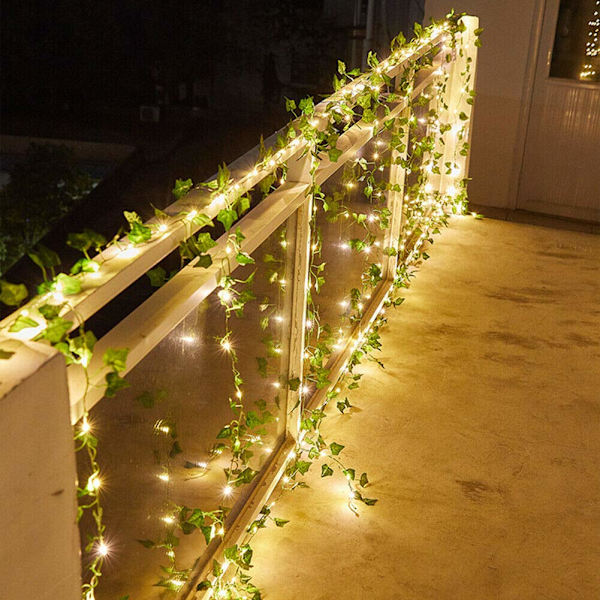 Lönnlöv solcellslampa krans, utomhus vattentät lampa, bröllop och jul trädgårdsdekoration, 10m, 5m, 2m 10 meters Battery powered