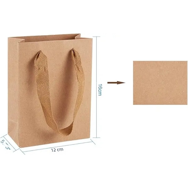 Kraftpapperskasse med handtag, presentpåse, festpåse, detaljhandelspåse med handtag, 7x8,6x4,3 \", 10-pack 27x21x8cm 10pc No,