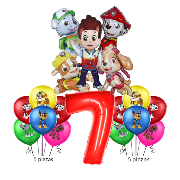 Barnkalasfestleksak Aluminium Paw Patrol Ryder Ballongset 5 No,