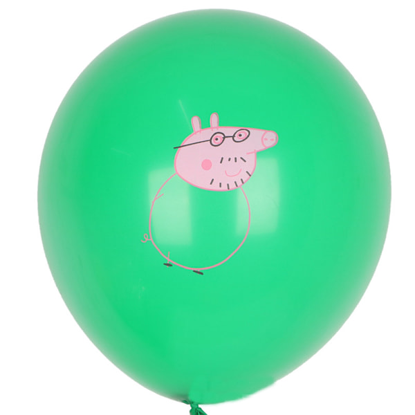 Peppa Pig latexballonger för barn, George Pig födelsedagsfestdekorationer, 12 stycken, tecknade födelsedagsartiklar 20230610A01-2 No,