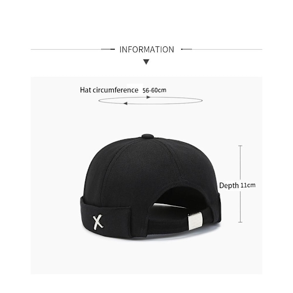 Vinglös dockhatt för pojkar och flickor i tvättstil, utomhus justerbar retro bomullsdomhatt, enfärgad melonhatt Beige No,