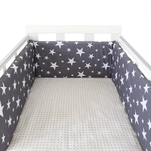 Nordic Star spjälsäng, tjock stötfångare, blixtlåsförsedd design, endelssäng, skyddspad för spjälsäng, 200x30 cm kudde On the 30th No,
