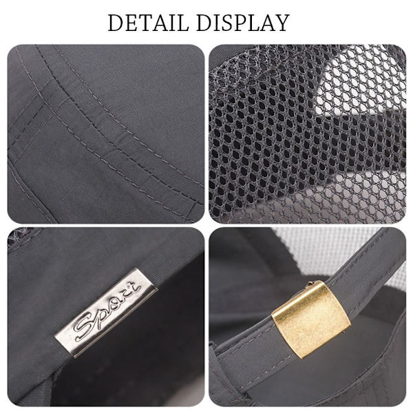 Andningsbar herrbasebollkeps, casual flat cap, justerbar, UV-beständig, lämplig för utomhusbruk, vår och sommar dark grey No,