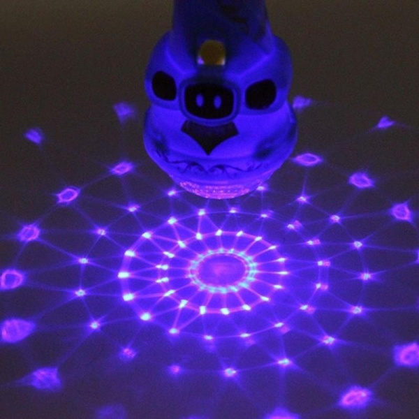 LED 6-tums projektionsmikrofon, blixtmikrofon, barns lysande leksaker, barnpresenter, LED-fest No, No,