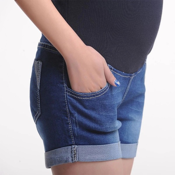 Gravida denimshorts, mammakläder, sommar blue L