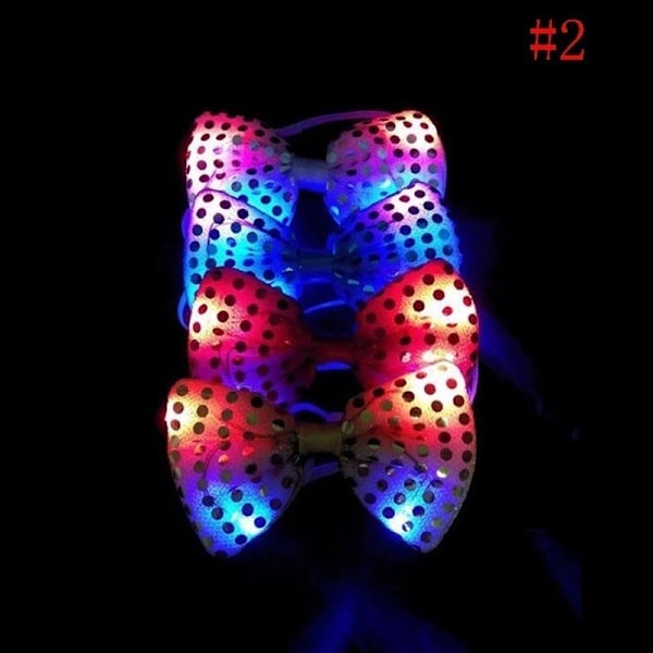 LED-ljus slips för män, paljettslips, slumpmässig färg, 1 st neck No,