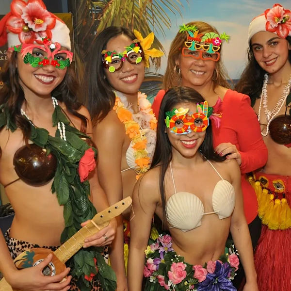 Hawaiianska tropiska Luau-festsolglasögon, 8 stycken, roliga accessoarer för strandklänningar, sommarfestrabatter a set No,