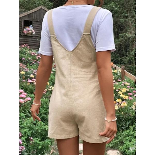 Kvinnors knälånga gravidkläder, sommarmode, enfärgad, gravidkläder, bomullskläder Brown XL Company
