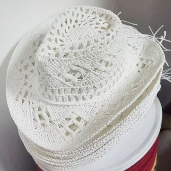 Western cowboyhatt med solskydd, andningsbar handvävd jazzhatt, utomhus bred vingad halmhatt, sommar Khaki No,