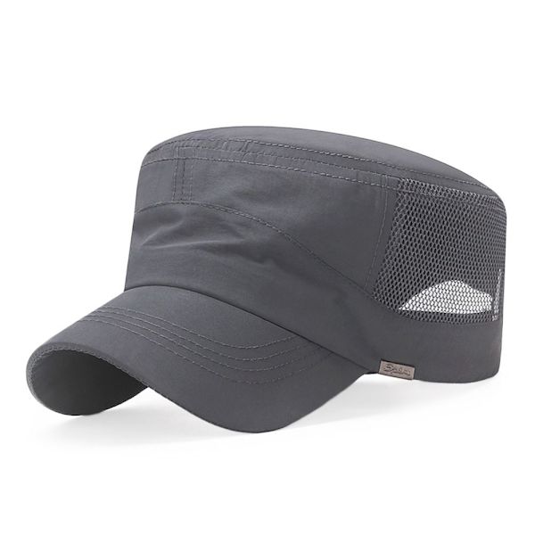 Andningsbar herrbasebollkeps, casual flat cap, justerbar, UV-beständig, lämplig för utomhusbruk, vår och sommar dark grey No,