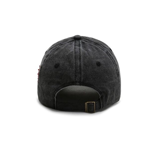 Tvättat bomullsbasebollkeps, andningsbar solskärm, retrostil, justerbar, broderad, fiske grey No,