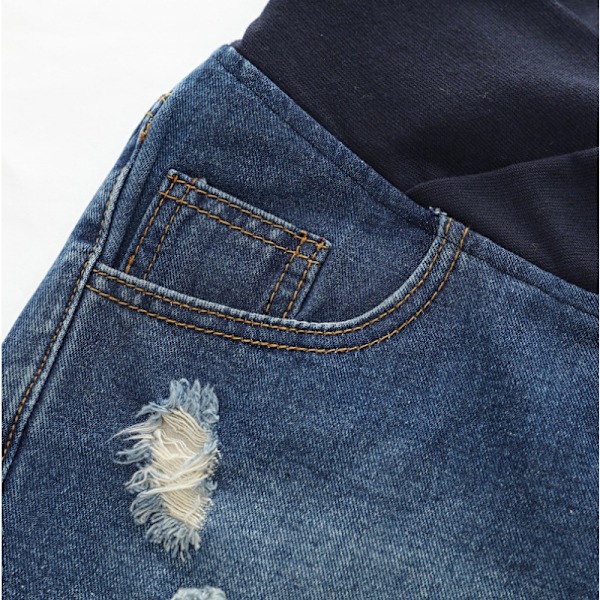 Gravida kvinnor sommar låg midja jeans shorts 5 rice