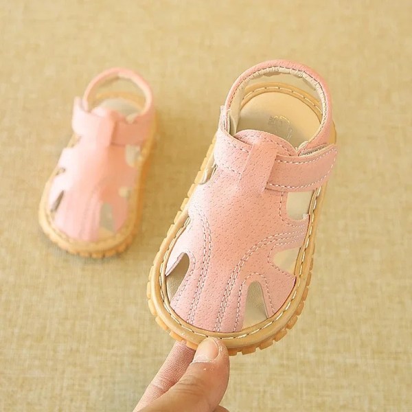 Baby halkfria sandaler, nyfödda gummisulor skor, sommarsandaler, nyhet pinkish 19 (insole 13.5cm)