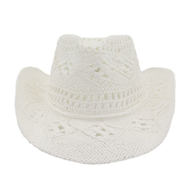 Western cowboyhatt med solskydd, andningsbar handvävd jazzhatt, utomhus bred vingad halmhatt, sommar Khaki No,