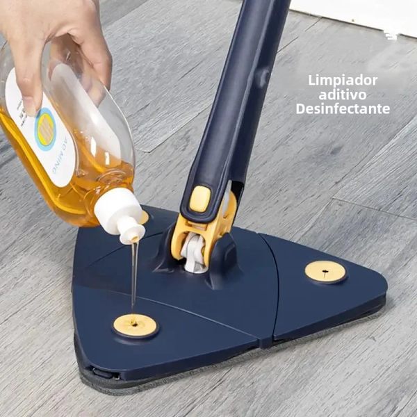 Kraftfull triangulär mopp, 360 graders teleskopisk roterande tillbehör, justerbar, absorberande, lämplig för både torr och våt användning 4 pieces No,