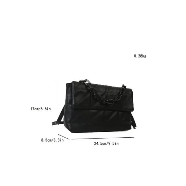 Höst och vinter crossbody-väska, axelkedja black No,