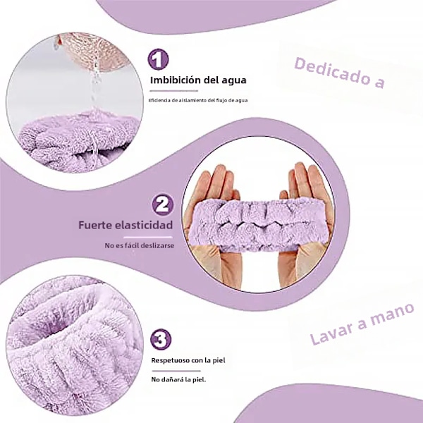 Tvätta handleder med mjuka mikrofiberband, ansiktshandledsskydd, absorberande, fuktbeständiga Purple -4 pairs No,