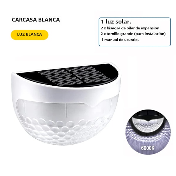 Solcells drivna LED staketlampor, utomhus vattentäta vägglampor, korrugerade staketlampor, terrasser, trädgårdsvägar, dekorativa lampor White white light No,