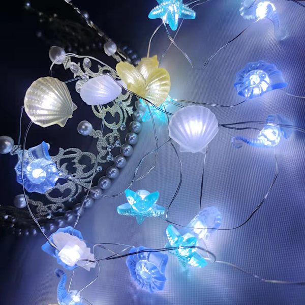 2M sjöstjärna ljusslinga, 20LED, havs tema fest, sjöjungfru ljusslinga, födelsedagsfest dekoration, flicka babyshower souvenir 2M 20LED Style D No,