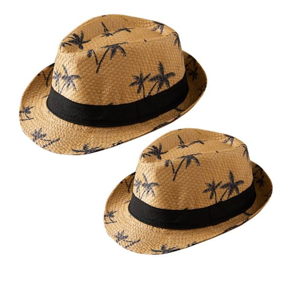 Barnstråhatt med kokosnötsmönster, andningsbar Panama bredbrättad hatt, resor UV-skydd, solhatt, sommar Beige 54 centimeters