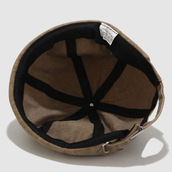 Vinglös bomullsdocka, justerbar hatt, retrostil, tvättbar, rullad knytnäve, hamn, docka Khaki No,