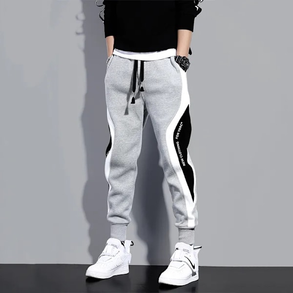 Herrar Casual Lösa Vida Byxor, Nio Poäng Retail Sportbyxor, Elastiskt Snöre, Andningsbart, Ankelögla, Höst grey EU: 4XL