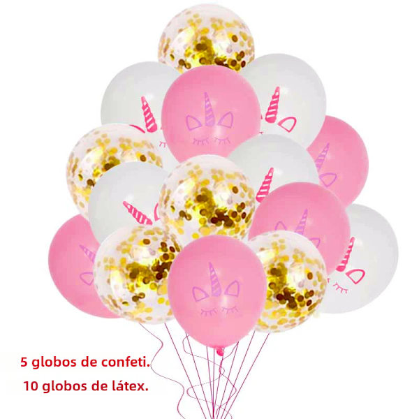 Engångsbestickset med enhörning för flickor, festartiklar för födelsedagsfest, tallrikar, koppar, servetter, banderoller, babyshower-artiklar 1Set HB banner No,