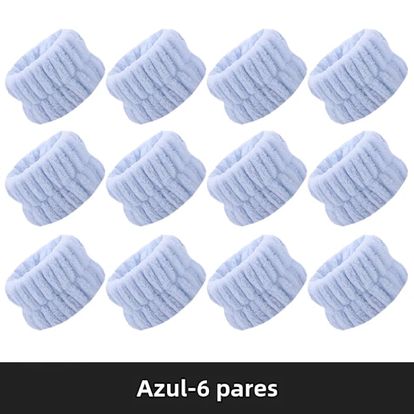 Tvätta handleder med mjuka mikrofiberband, ansiktshandledsskydd, absorberande, fuktbeständiga Blue-6 pairs No,