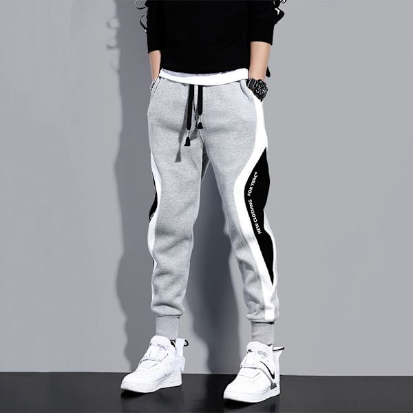 Herrar Casual Lösa Vida Byxor, Nio Poäng Retail Sportbyxor, Elastiskt Snöre, Andningsbart, Ankelögla, Höst grey EU: 4XL