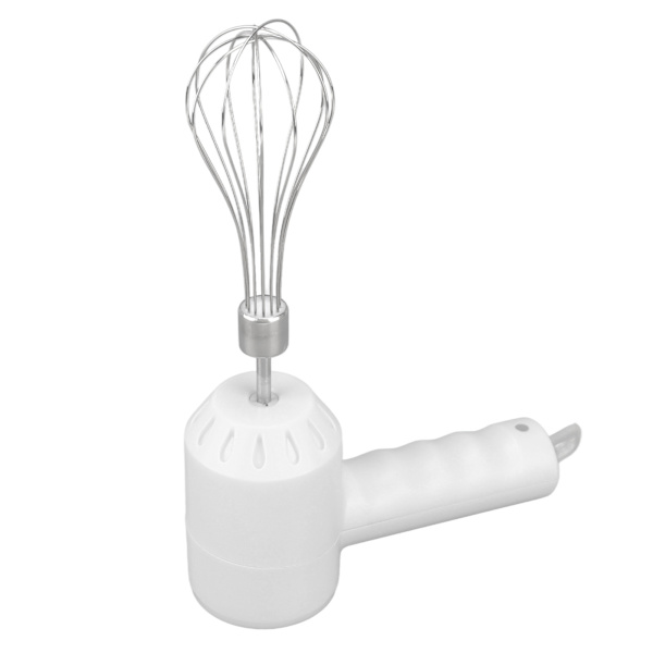 Trådlös elektrisk handmixer, USB-laddningsbar handmixer, elektrisk mjölkskummaskin med 2 hushållsrevolverstänger, vit No, No,
