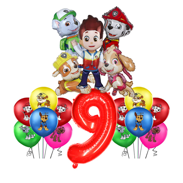 Barnkalasfestleksak Aluminium Paw Patrol Ryder Ballongset 6 No,