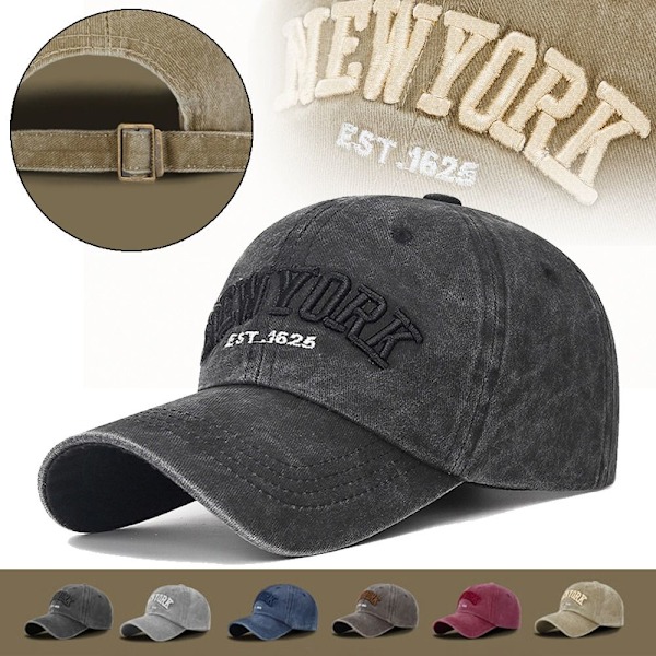Broderade basebollkepsar för män och kvinnor med New York-bokstäver, slitna, snabbtorkande solhattar, utomhussporter, lastbilschaufförer navy No,