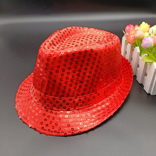 Barnens paljett jazzhatt, hållbar cosplay, mask, Panama hatt, glänsande, scen dansföreställning, semester network No,