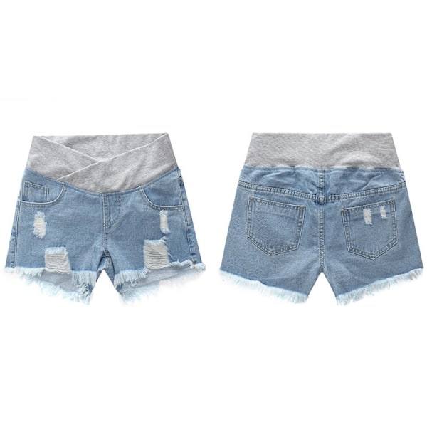 Gravida kvinnor sommar låg midja jeans shorts 10 rice