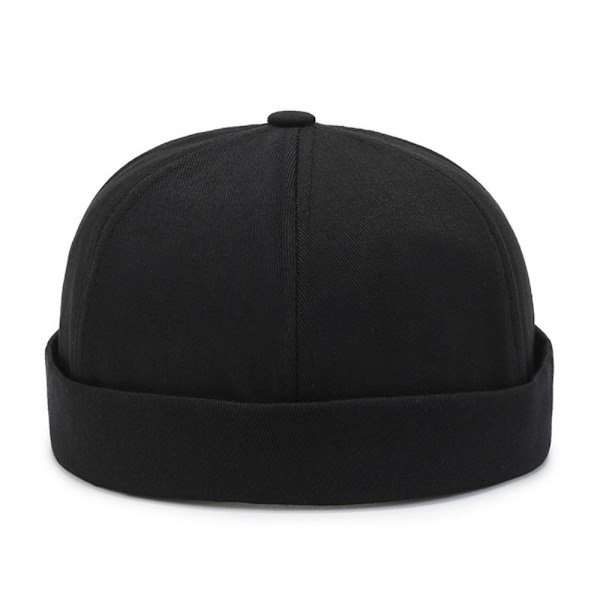 Vinglös dockhatt för pojkar och flickor i tvättstil, utomhus justerbar retro bomullsdomhatt, enfärgad melonhatt Beige No,