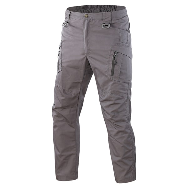Urban byxor för män, icke-standard träningskläder, slitstarka, vattentäta, multi-ficka, snabbtorkande Grey 1 EU: XL