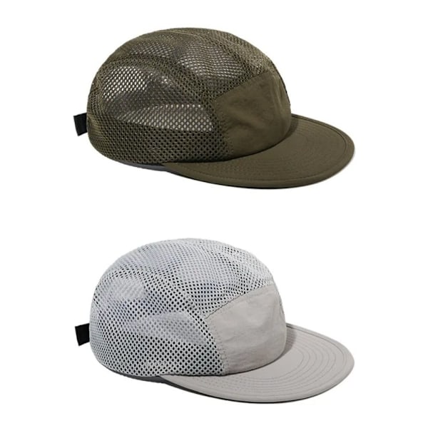 Andningsbara och snabbtorkande hattar för män och kvinnor, nätarbetshättor, camping, utomhus, 5 stycken dark grey No,