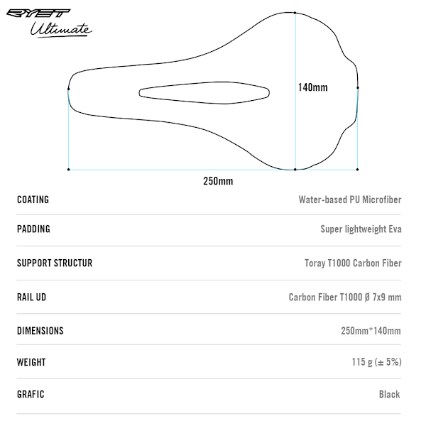 115G 7x9mm MTB och helt i kolfiber RYET ultralätt cykelsadel för landsvägsbruk Ultimate Saddle No,