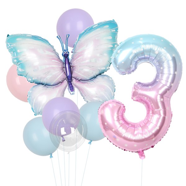Stjärnhimmel Helium Ballong 40 tum Fjärilsdesign 20230905A01-1 No,