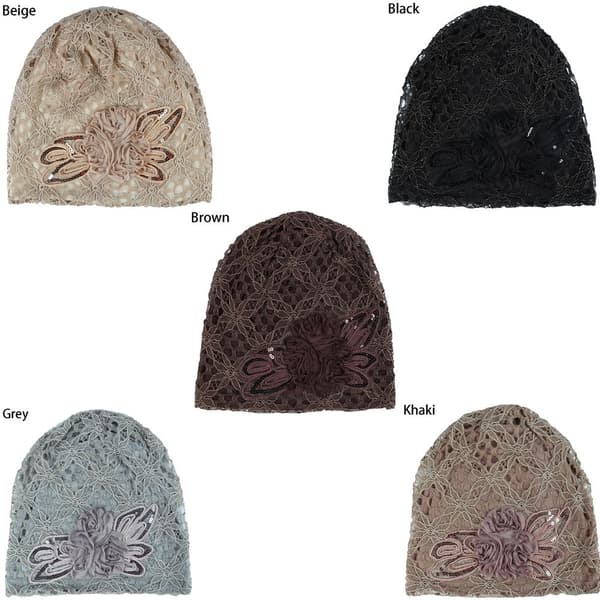 Blomspetshatt, pannband, huvudduk, kupolhatt Beige No,