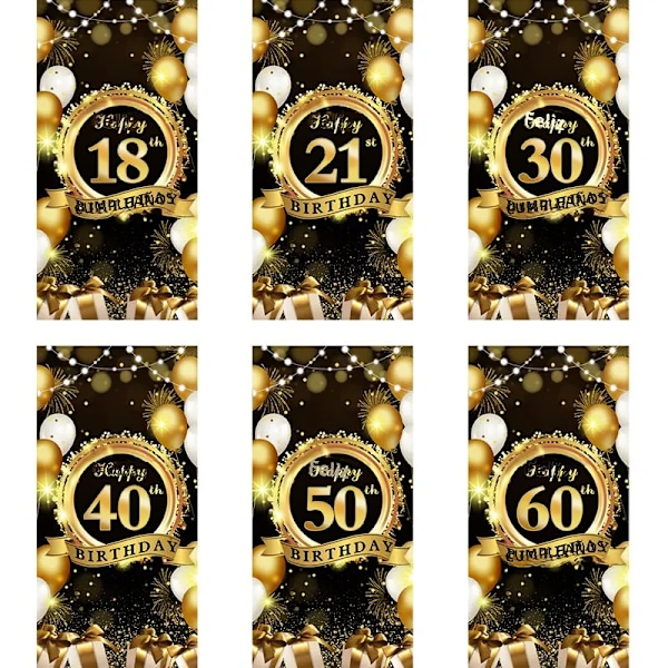 Grattis på födelsedagen-fond, födelsedagsfestdekorationer, hänglappar, flaggor, 30-årsdag, 18:e, 21:a, 30:e, 40:e, 50:e, 60:e Chocolates No,