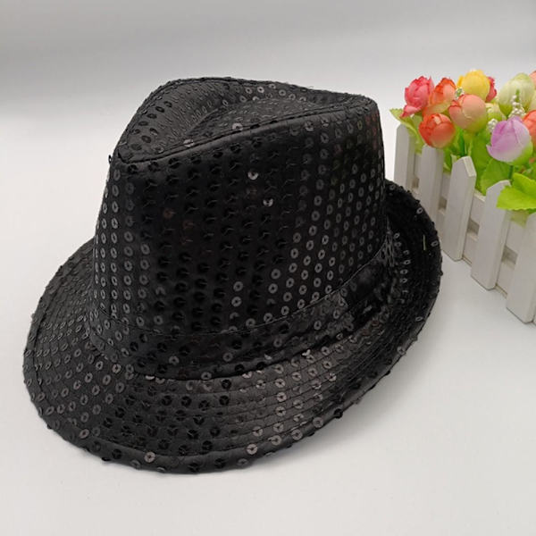Barnens paljett jazzhatt, hållbar cosplay, mask, Panama hatt, glänsande, scen dansföreställning, semester network No,