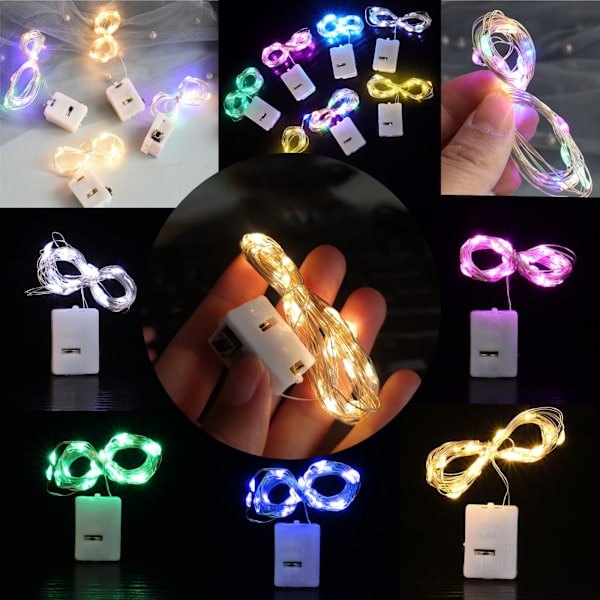Inomhus, fest, bröllop, jul, födelsedag, blommor, 3 lägen, 1 m, 39 tum, 10-pack miniled-koppartrådsljusslinga None+0.5W XJN100C