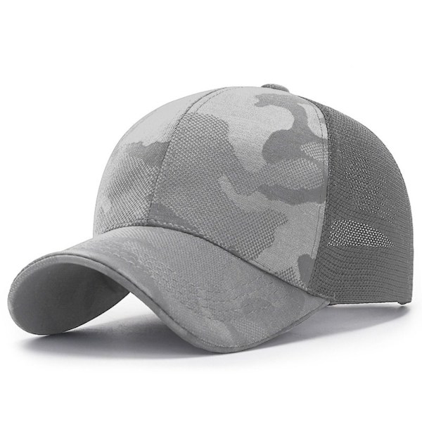 Justerbar solhatt, kamouflage baseballkeps, andningsbar, sommar Light gray No,