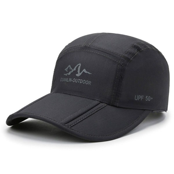 Enfärgad basebollkeps, snabbtorkande vandringskeps, hopfällbar, andningsbar, justerbar, solskydd, sommar dark grey No,