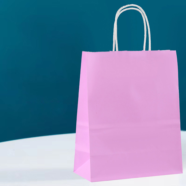 Barnens enfärgade presentpåse i kraftpapper, handväska, hantverk, 10 stycken blue No,