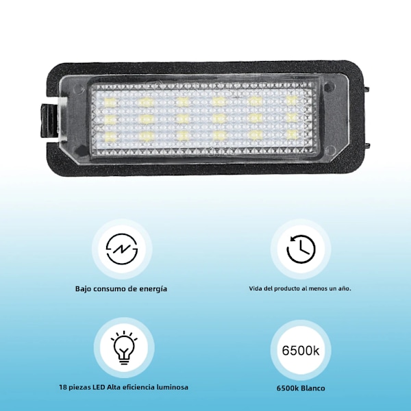 Volkswagen Passat CC LED-nummerplåtslampa med hög ljusstyrka, Volkswagen Golf 5 6 vattentät nummerplåtslampa, vattentäta biltillbehör white No,