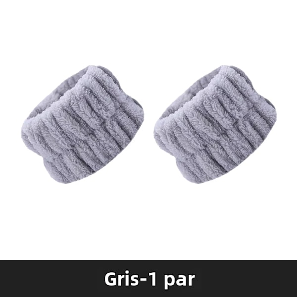 Tvätta handleder med mjuka mikrofiberband, ansiktshandledsskydd, absorberande, fuktbeständiga Grey-1 pair No,